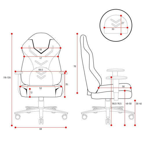 Fotel gamingowy DIABLO X-GAMER różowo-biały-17594852