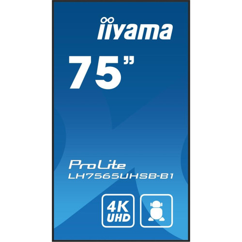 iiyama LH7575UHS-B1AG signage display Płaski panel Digital Signage 190,5 cm (75