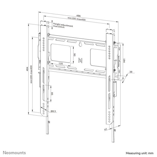 Neomounts WL30-750BL14 uchwyt do telewizorów 190,5 cm (75