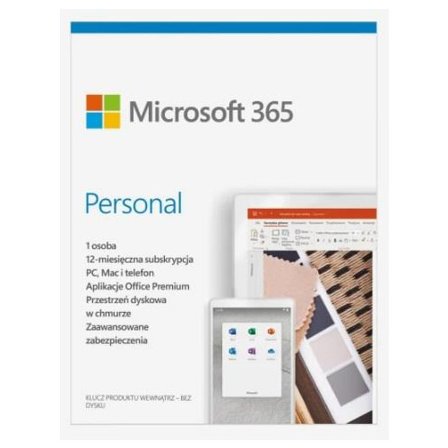 Microsoft 365 Personal PL (1 osoba.; 5 urządzeń ; 12 miesięcy; wersja fizyczna; Polska) (EP2-32454)-17700878