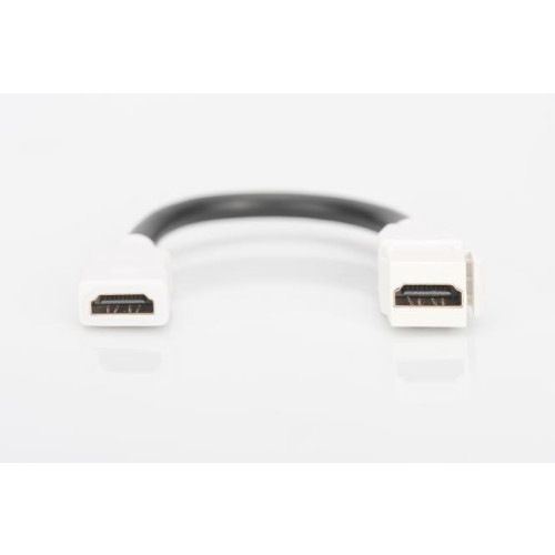 Moduł Keystone HDMI z kablem 12cm, łącznik do gniazd i pustych paneli, żeński/żeński, biały-17719641