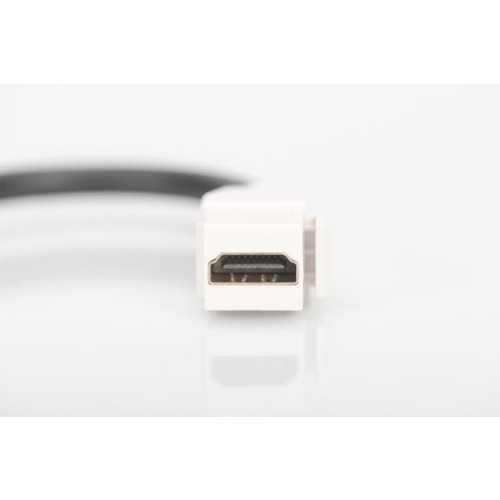 Moduł Keystone HDMI z kablem 12cm, łącznik do gniazd i pustych paneli, żeński/żeński, biały-17719642