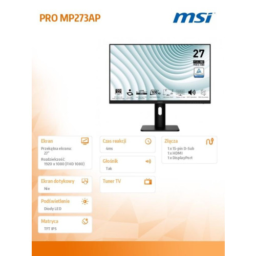 Monitor 27 cali PRO MP273AP LED/FHD/Flat/100Hz/czarny-17723125