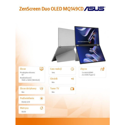 Monitor MQ149CD 14 cali OLED DUO FHD mHDMI USB-C-17723697