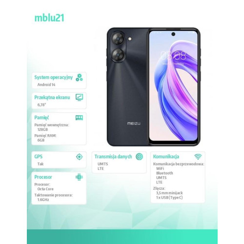 Smartfon Mblu 21 6 GB / 128 GB Czarny-17724161