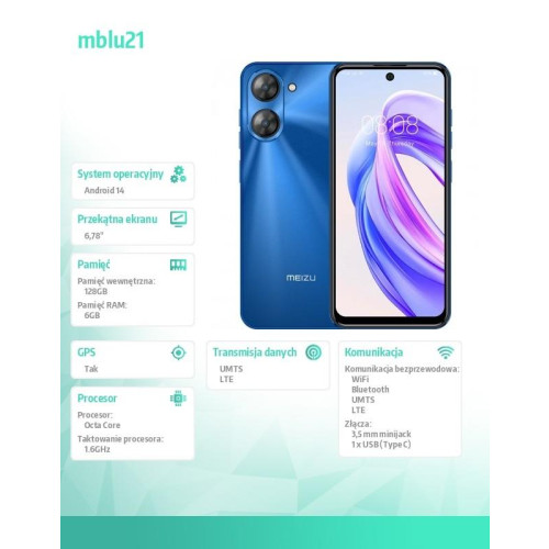 Smartfon Mblu 21 6 GB / 128 GB Niebieski-17724172