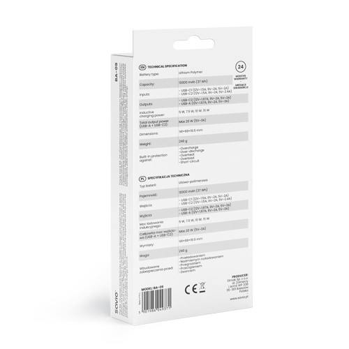 Powerbank bezprzewodowy 10000 mAh, BA-09-17724194