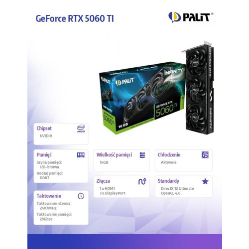 Karta graficzna GeForce RTX 5060 TI INFINITY 3 16GB GDDR7 128bit 3DP/HDMI-17724227