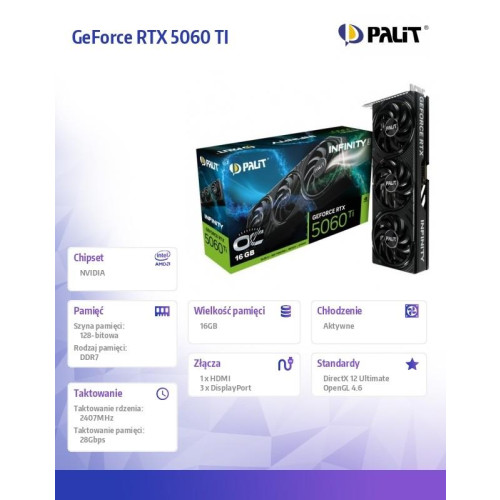 Karta graficzna GeForce RTX 5060 TI INFINITY 3 OC 16GB GDDR7 128bit 3DP/HDMI-17724348