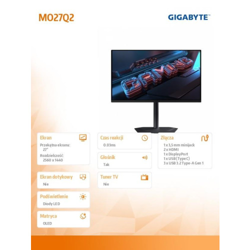 Monitor 27 cali MO27Q2 EK QHD QD-OLED HDMI USB-C-17724355
