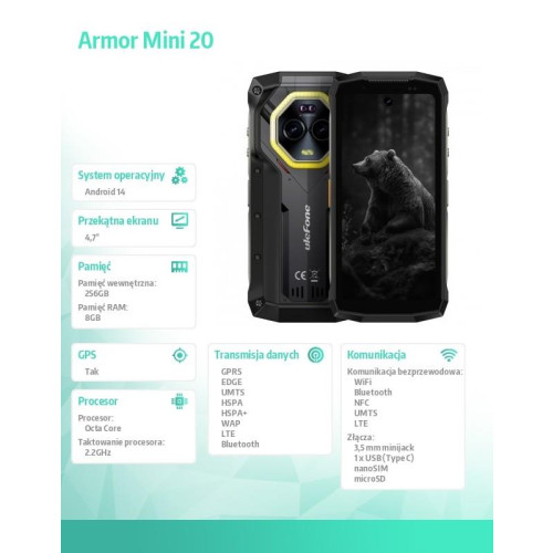 Smartfon Armor Mini 20 8/256GB czarny-17724582