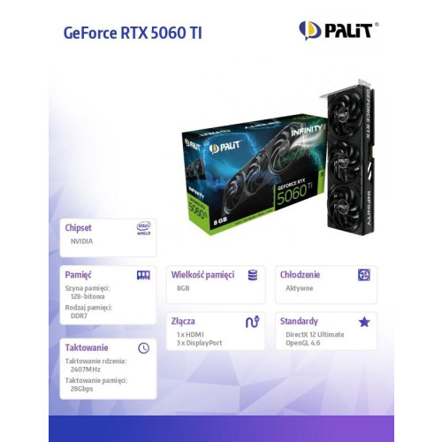 Karta graficzna GeForce RTX 5060 TI INFINITY 3 8GB GDDR7 128bit 3DP/HDMI-17724741