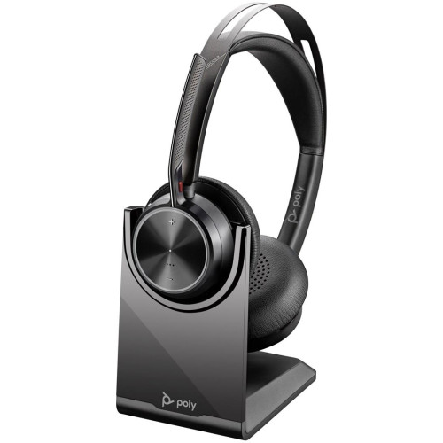 POLY Zestaw słuchawkowy Voyager Focus 2 USB-C-C + przejściówka USB-C/A Adapter + podstawka ładująca-17792927