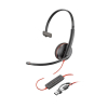Poly Blackwire 3210 Monaural USB-C Headset +USB-C/A Adapter
