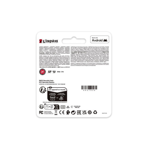 Karta pamięci Kingston Canvas Go Plus SDG4/64GB (64GB; Class U3, V30; Karta pamięci)-17804045