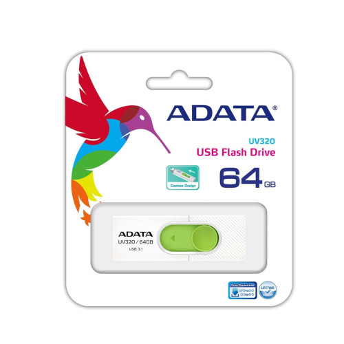 ADATA FLASHDRIVE UV320 64GB USB3.1 White-Green-1781108