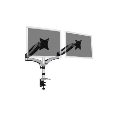 Ramię biurkowe podwójne (zacisk) 2xLCD max. 27"max. 8kg uchylno-obrotowe 360° (PIVOT)