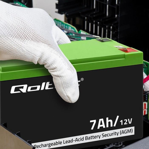 QOLTEC AKUMULATOR AGM 12V | 7AH | MAX. 105A | SECURITY-17821104