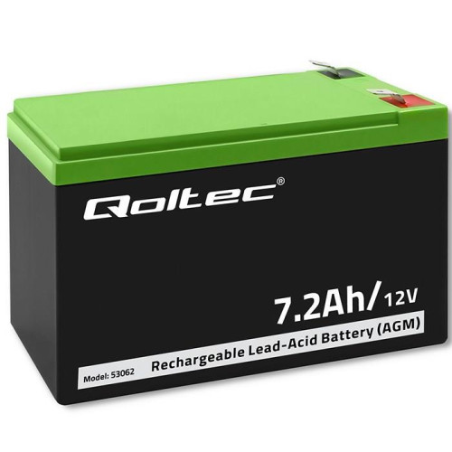 QOLTEC AKUMULATOR AGM 12V | 7.2AH | MAX 108A-3859697