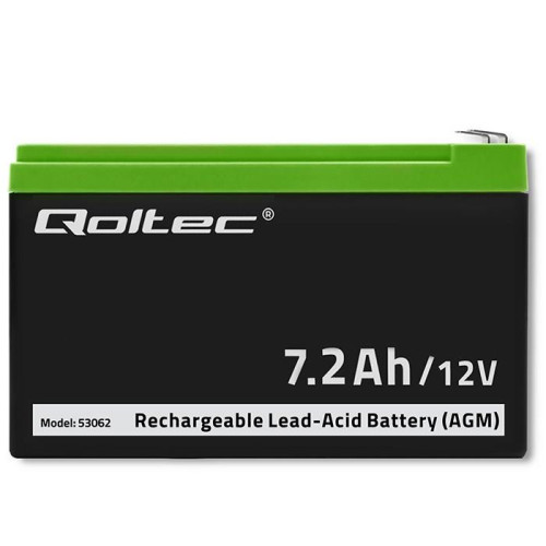 QOLTEC AKUMULATOR AGM 12V | 7.2AH | MAX 108A-17821110