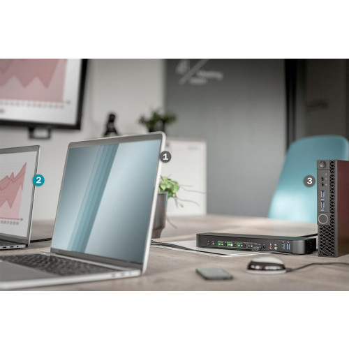 Digitus Przełącznik KVM, 4-portowy, 4K 60 Hz, 4 x DP in, 1 x DP/HDMI out-17908089