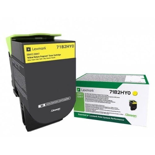 Lexmark 71B2HY0 kaseta z tonerem 1 szt. Oryginalny Żółty-17934770