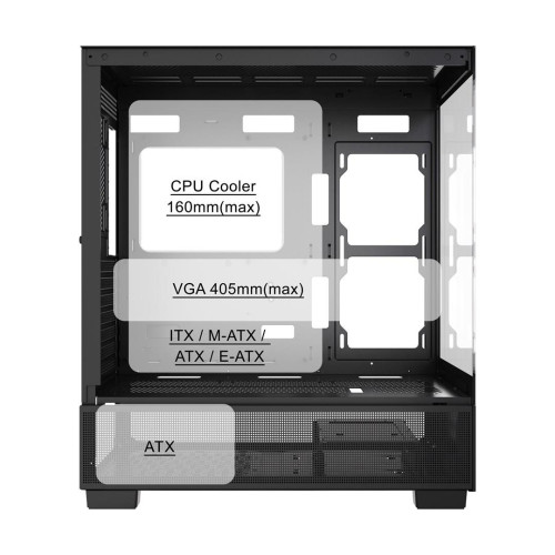 GEMBIRD OBUDOWA FORNAX X550 AQUARIUM MIDI-TOWER (2X USB 3.1, 1X USB TYPE-C) 3X FAN, CZARNA-18206075