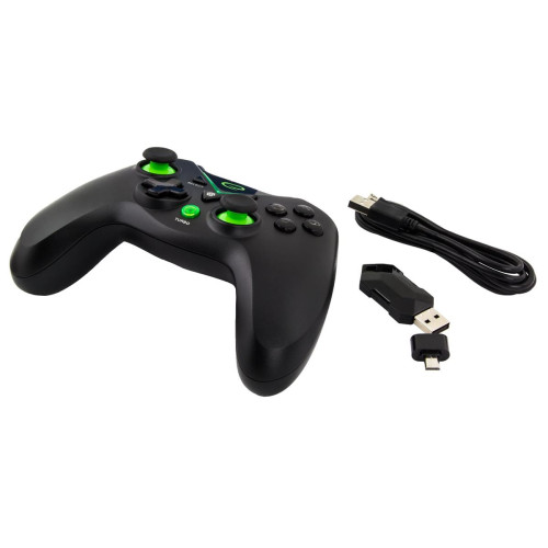 Gamepad bezprzewodowy Esperanza EGG112K (PC, PS3, Xbox One; kolor czarny, kolor zielony)-1829988