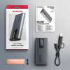 EEM2-SD2 Obudowa zewnętrzna aluminiowa bezśrubowa USB-A/C 3.2 Gen2 M.2 NVMe/SATA display LCD-18368441