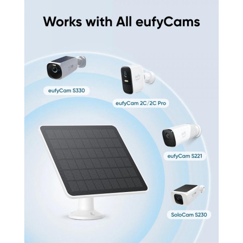 Panel solarny Eufy 3W do kamer EufyCam 2, EufyCam 2 Pro, EufyCam 2C, EufyCam 2C Pro, EufyCam S330, SolocamS230-18366873