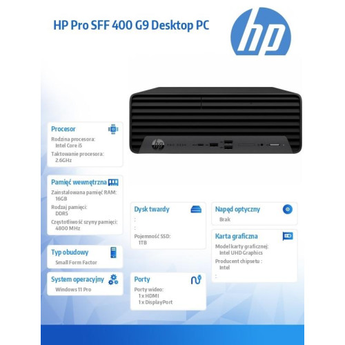 Komputer 400 SFF G9 i5-14500 1TB/16GB/W11P 9H7N4ET-18368893