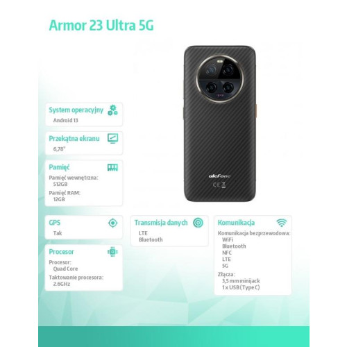 Smartfon Armor 23 Ultra 5G 12GB/512GB Czarny-18369120