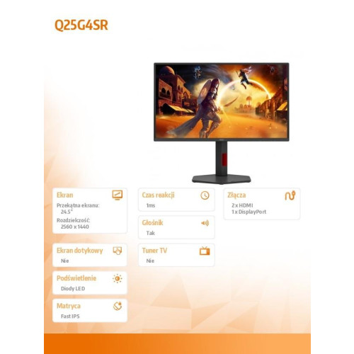 Monitor Q25G4SR 24.5 cala Fast IPS 300Hz HDMIx2 DP Pivot Głośniki-18370451