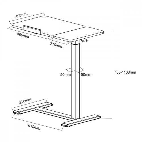 Mobilne biurko/stand na laptop MC-120B, 76-109cm-18371944
