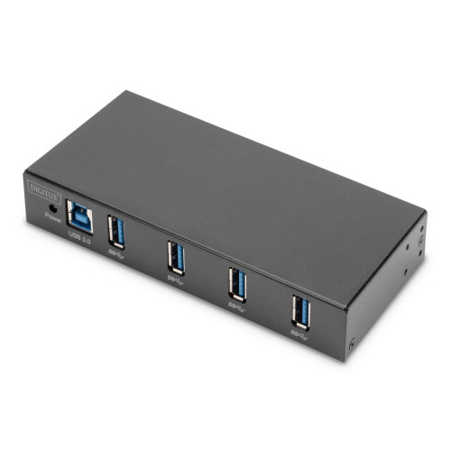 Hub/Koncentrator DIGITUS przemysłowy 4-portowy USB3.0 SuperSpeed aktywny metalowa konstrukcja szyna