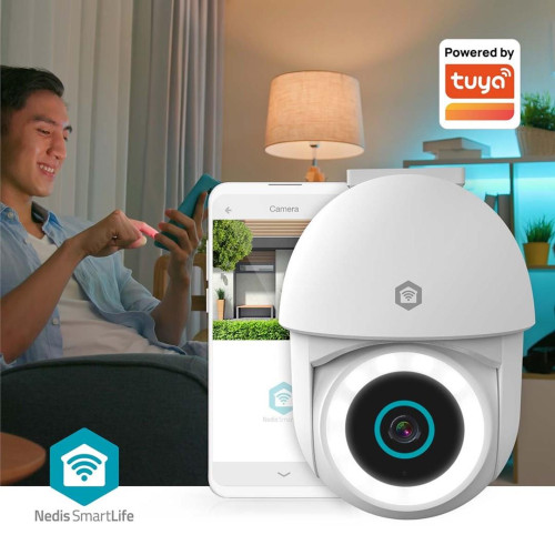 Kamera zewnętrzna Nedis Smartlife Wifi, IP65 czujnik ruchu, night vision, biały-18474923