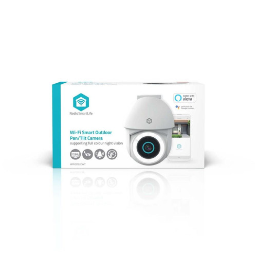 Kamera zewnętrzna Nedis Smartlife Wifi, IP65 czujnik ruchu, night vision, biały-18474925