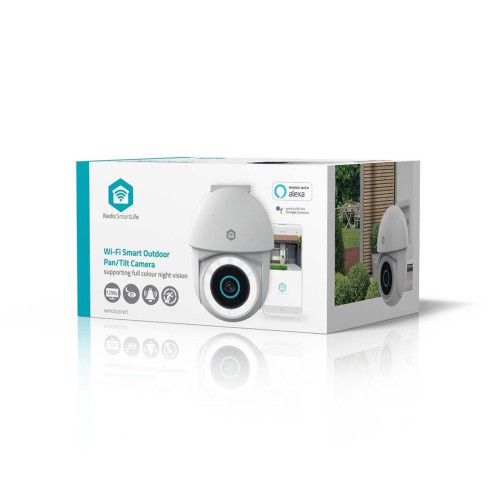 Kamera zewnętrzna Nedis Smartlife Wifi, IP65 czujnik ruchu, night vision, biały-18474926