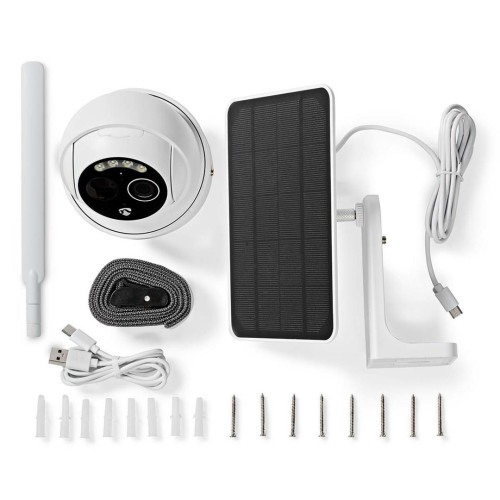 Kamera zewnętrzna Nedis Smartlife 4G, IP65 czujnik ruchu, night vision, biały-18474975