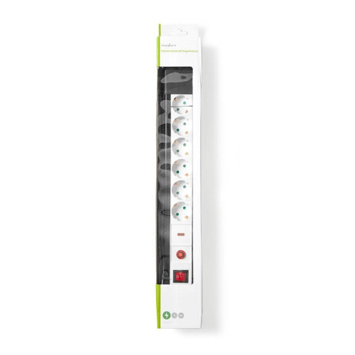 Nedis EXS630SPF1PRO rozgałęziacz 3 m 6 x gniazdo sieciowe Wewnętrzna Czarny, Biały-18484018