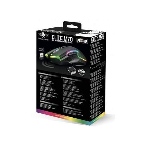 Spirit of Gamer ELITE M70 myszka Gaming Po prawej stronie RF Wireless + Bluetooth Optyczny 4800 DPI-18544319