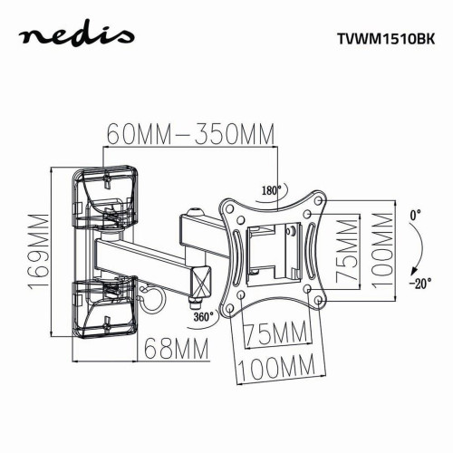 Nedis TVWM1510BK uchwyt do telewizorów 68,6 cm (27