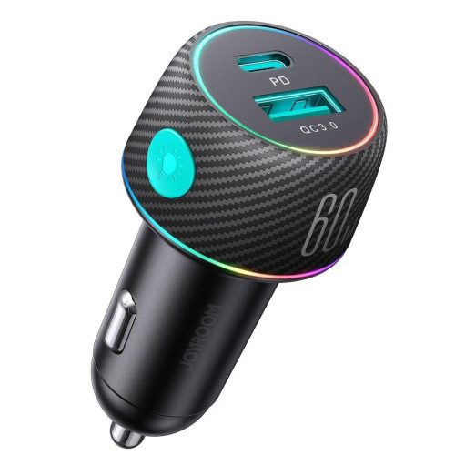 Ładowarka samochodowa Joyroom JR-CCN01 60W 3.0A PD 3.0 QC 3.0 1x USB-A 1x USB-C