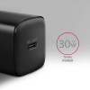 Axagon ACU-PD30 kroviklis jungiama tinkl PD 30W, 1x port USB-C, PD3.0/QC3.0/AFC/FCP/Apple Juoda Telefon komórkowy, Smar