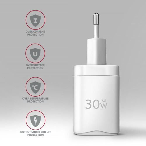 Axagon ACU-PD30W wall charger 1x QC3.0/AFC/FCP/PD type-C 30W white Telefon komórkowy, Smartfon, Smartwatch, Tablet, Uni
