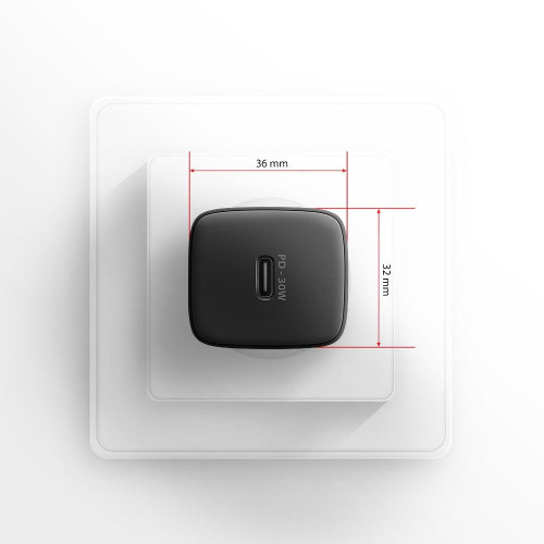 Axagon ACU-PD30 kroviklis jungiama tinkl PD 30W, 1x port USB-C, PD3.0/QC3.0/AFC/FCP/Apple Juoda Telefon komórkowy, Smar