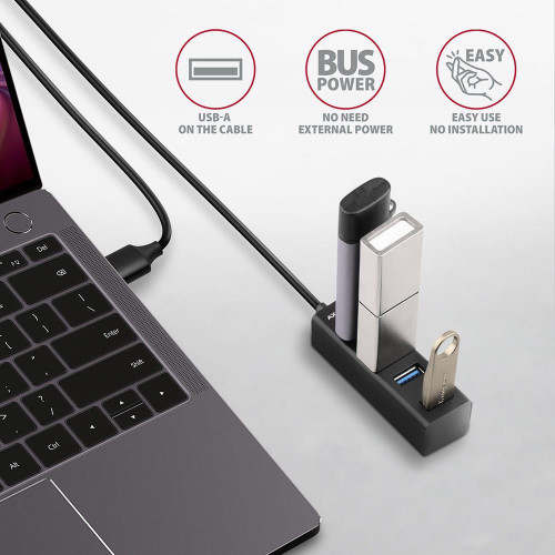 Axagon HUE-M1AL huby i koncentratory USB 3.2 Gen 1 (3.1 Gen 1) Type-A 5000 Mbit/s Czarny-18738085