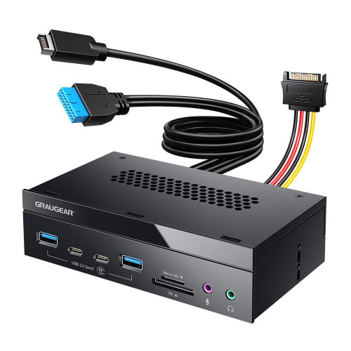 GRAUGEAR Panel frontowy 4-Fach + czytnik kart USB, SD, Micro