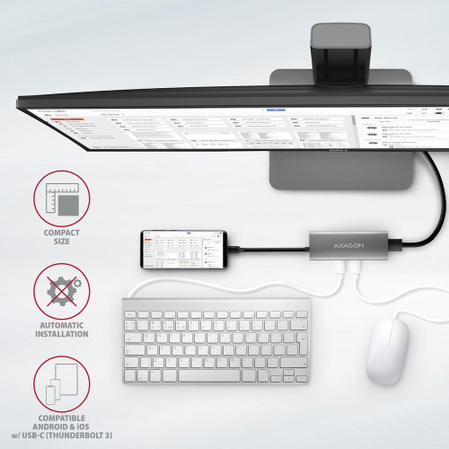 AXAGON HMC-5G21 USB-HUB 2x USB-A + 2x USB-C + HDMI 4K/30Hz, USB-C 3,1 - 13cm-18738117