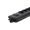 Qoltec 50172 ochrona przeciwprzepięciowa Czarny 6 x gniazdo sieciowe 230 V 5 m-18824796